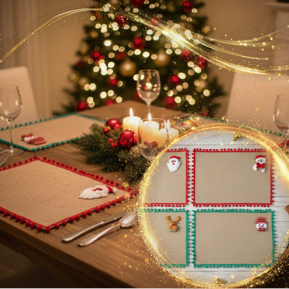 INDIVIDUALES NAVIDEÑOS X4 ECOLÓGICOS