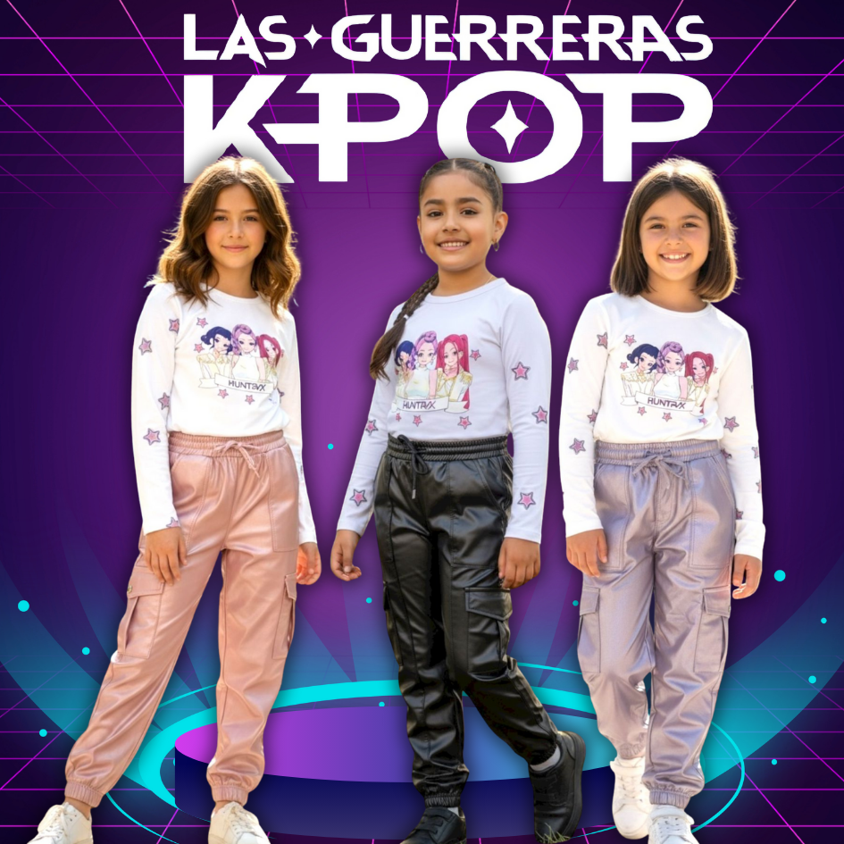 CONJUNTO KPOP NIÑAS PANTALÓN + SWEATER TALLAS 4 A 16