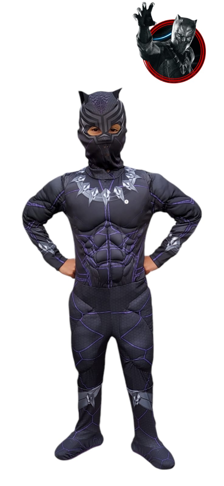 DISFRAZ PANTERA NEGRA MÚSCULOS ACOLCHADOS