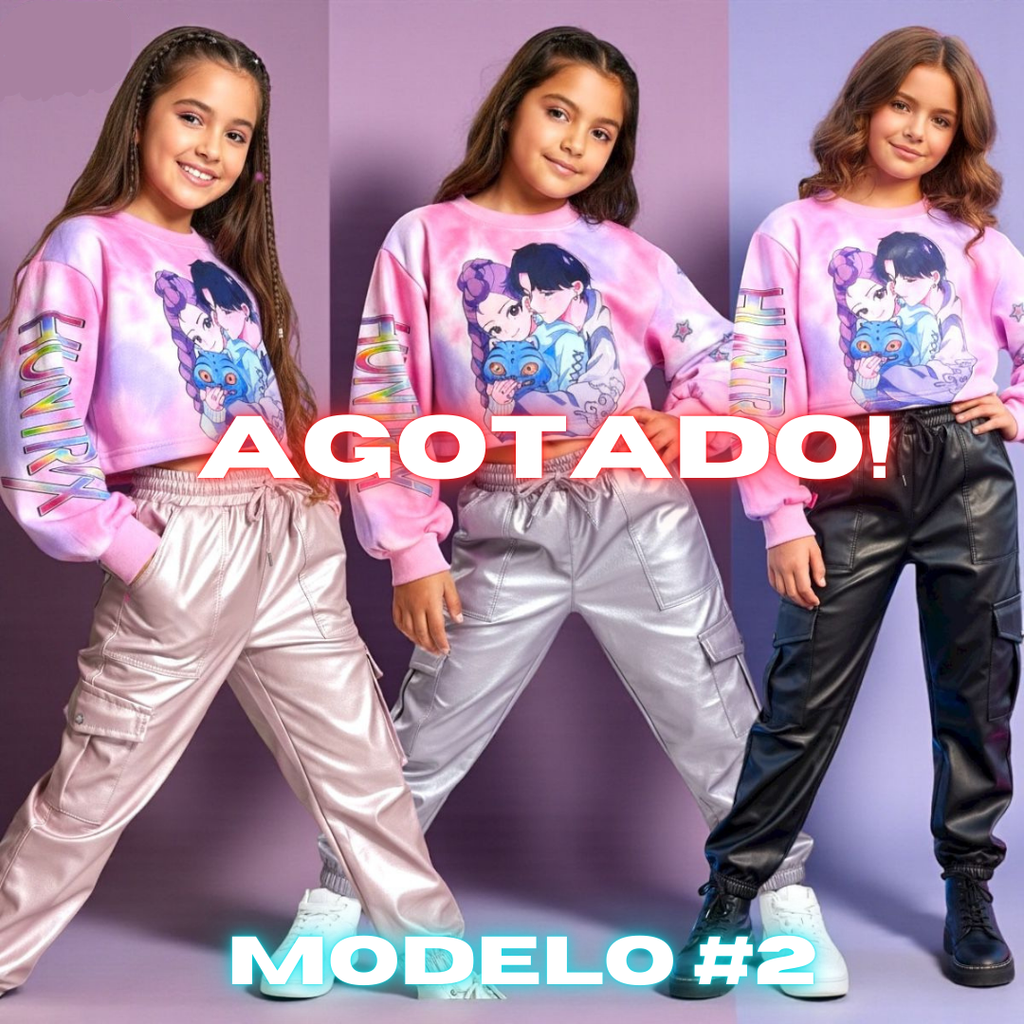 CONJUNTO KPOP NIÑAS PANTALÓN + BUZO TALLAS 4 A 16