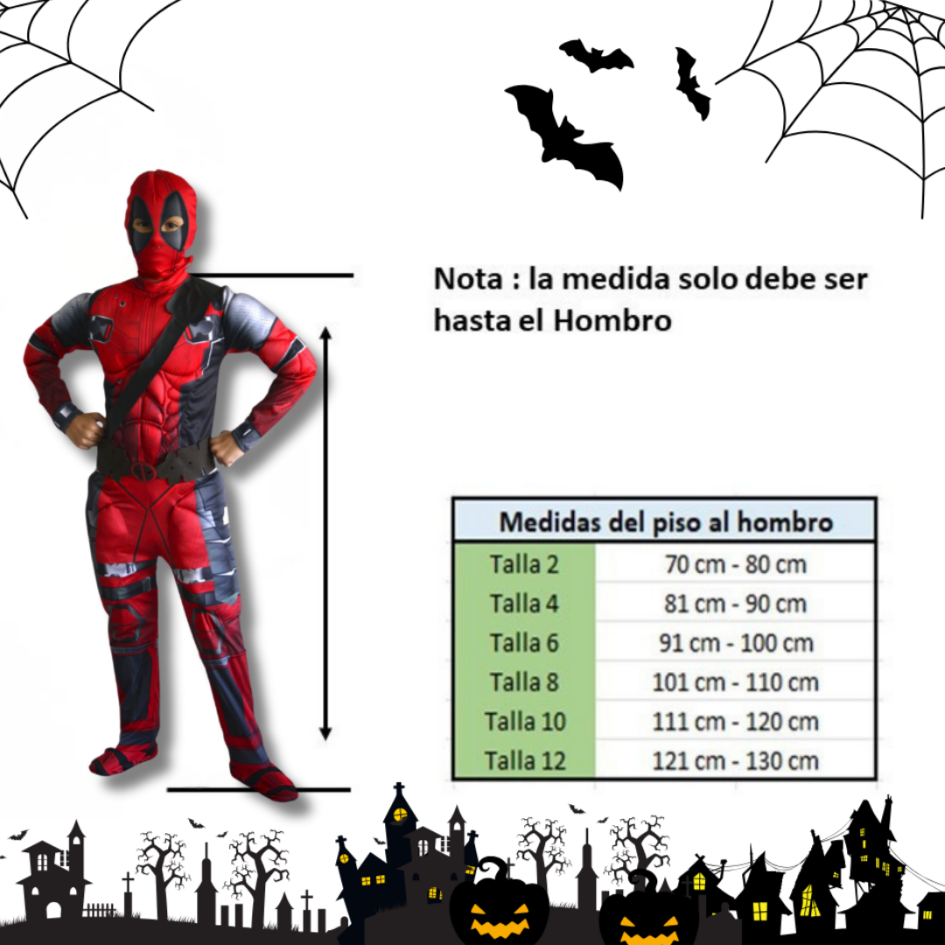 DISFRAZ DEADPOOL  PREMIUM TALLA 4 A 12