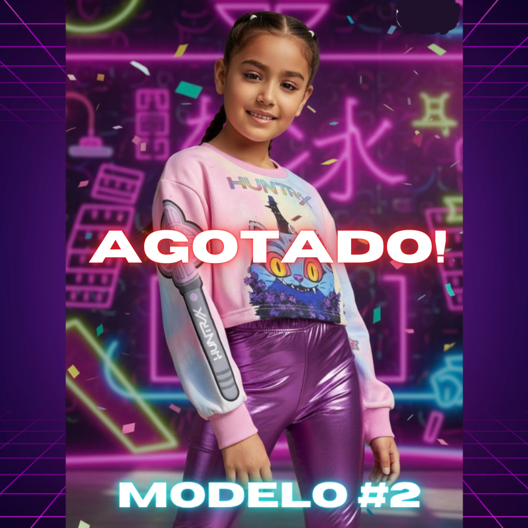 CONJUNTO KPOP NIÑAS LICRA + BUZO TALLAS 4 A 16