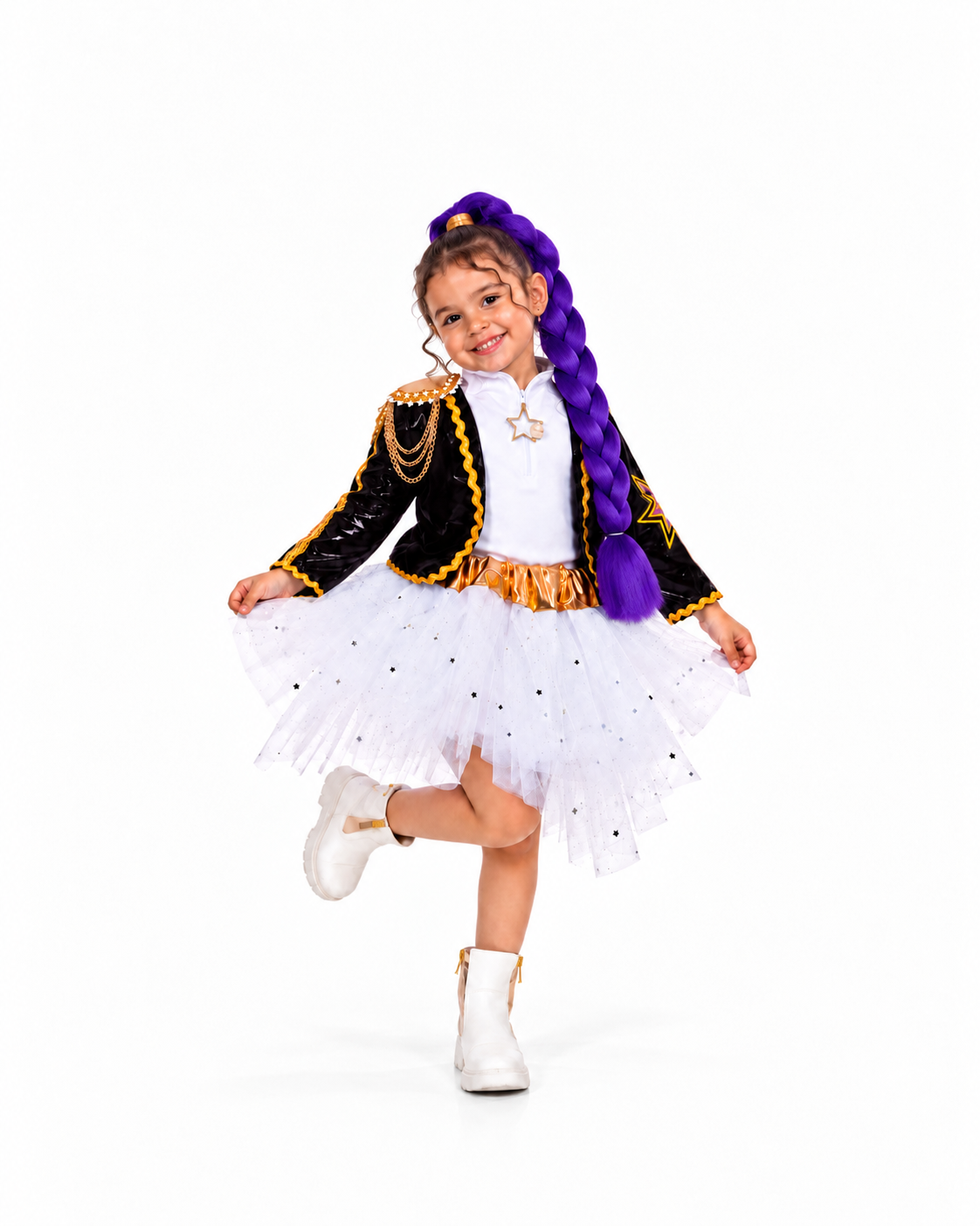 COMBO DISFRAZ KPOP TUTÚ + TRENZA RUMI