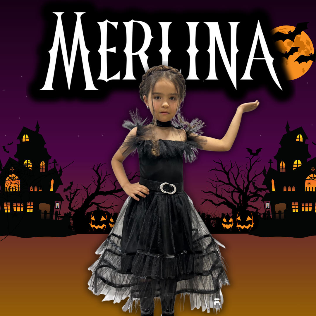 DISFRAZ MERLINA ADDAMS TALLA 2 A 12