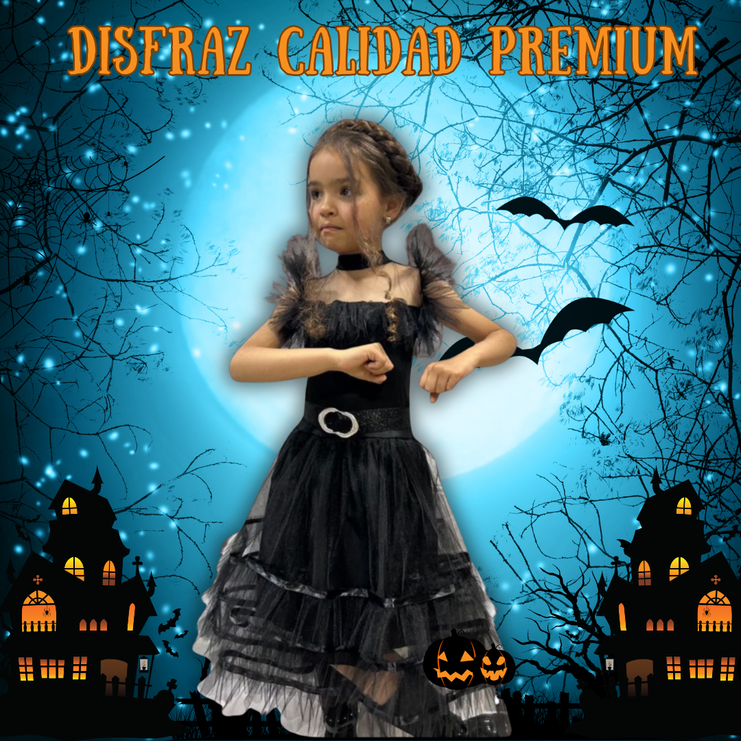 DISFRAZ MERLINA ADDAMS TALLA 2 A 12