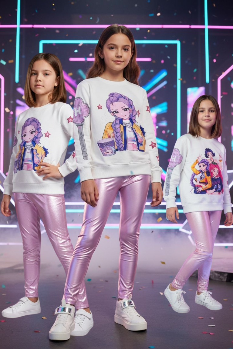 CONJUNTO KPOP LEGGINS SATINADO TALLA 6 A 16