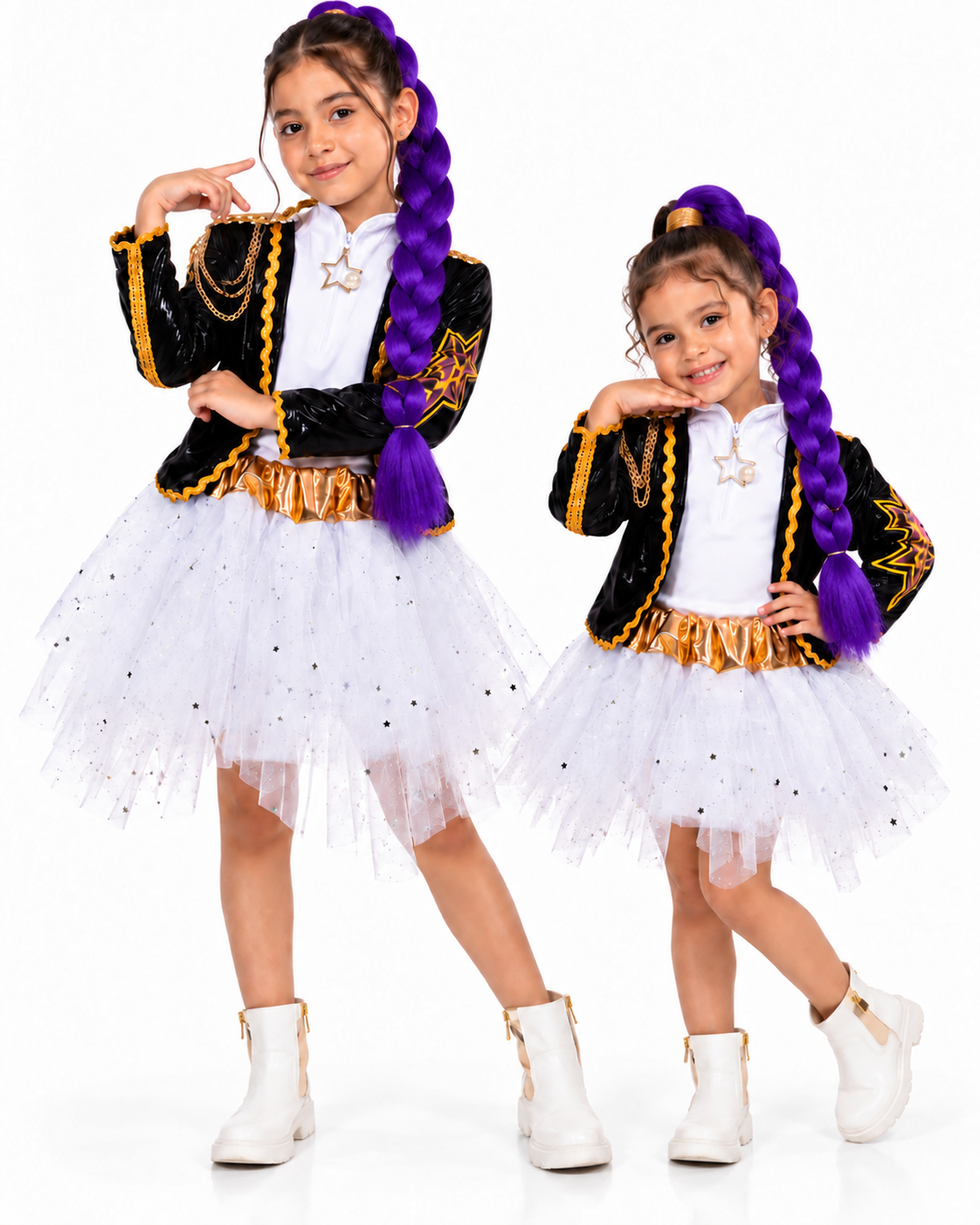 COMBO DISFRAZ KPOP TUTÚ + TRENZA RUMI