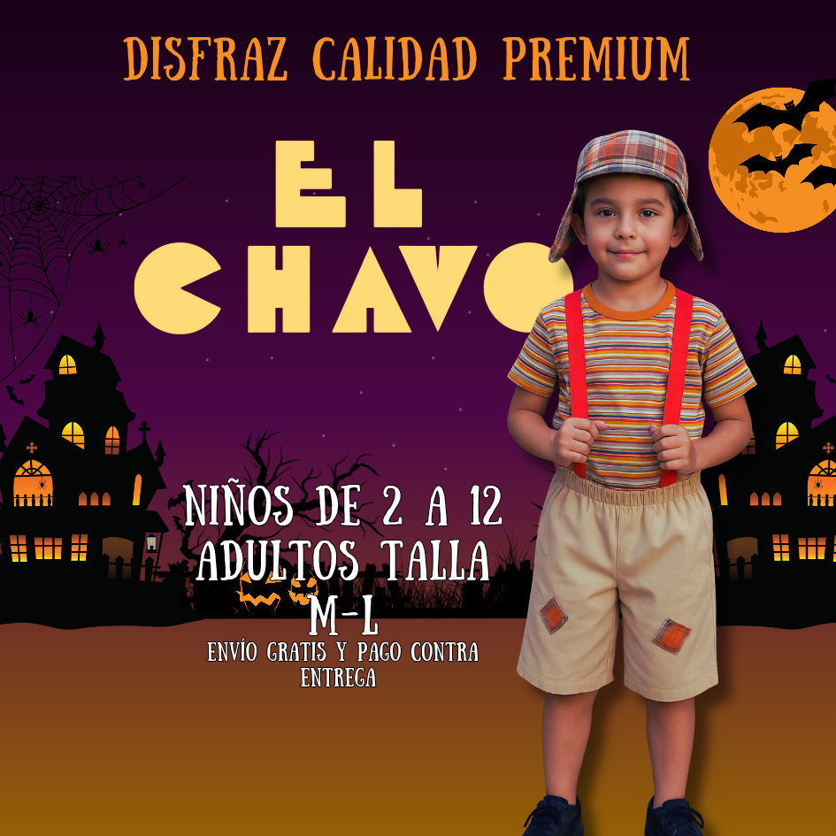 DISFRAZ CHAVO NIÑO ADULTO CALIDAD PREMIUM